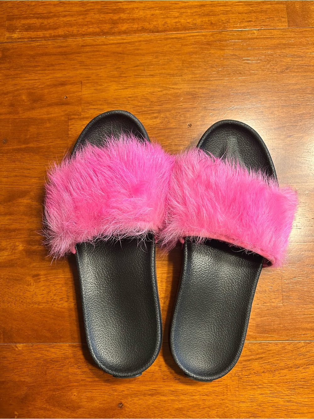 UGG Pink Fur Slides
